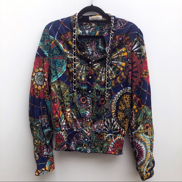 serpill Tops - Serpill Kaleidoscope Button Down Long Sleeve Top 1